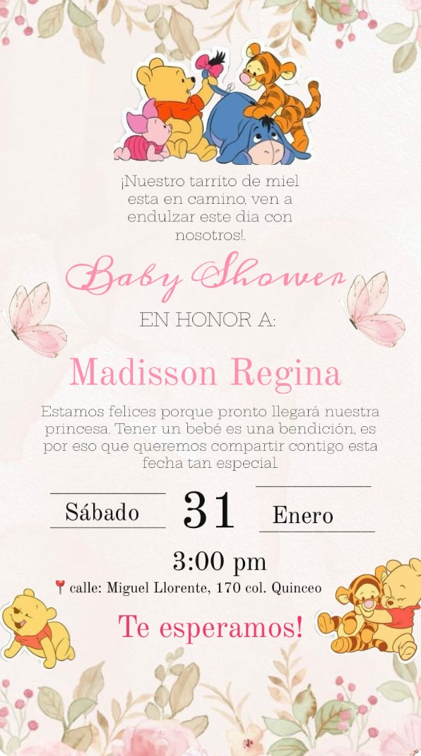 Little Honey Baby Shower Invitation Template ✨