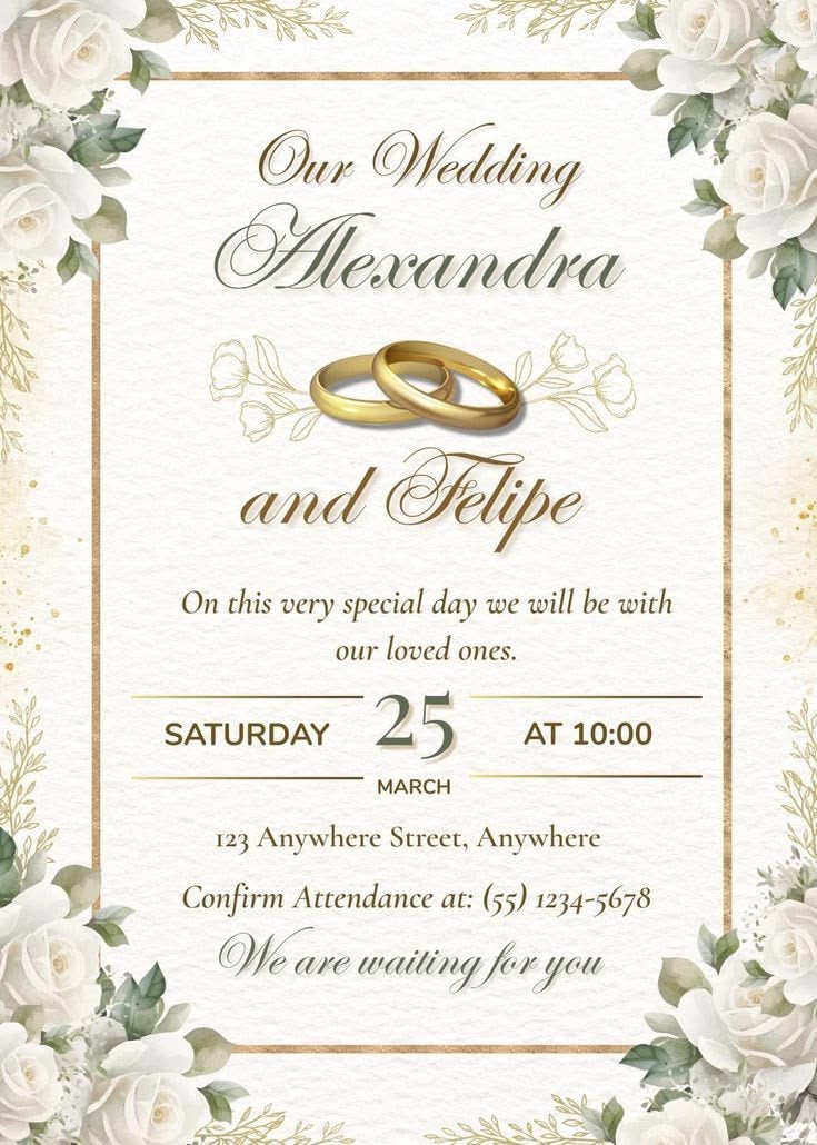 Romantic Blush Wedding Invitation with Elegant Floral Details✨💍