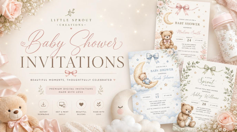 👶 Invitations | Gender reveal, baptism baby shower