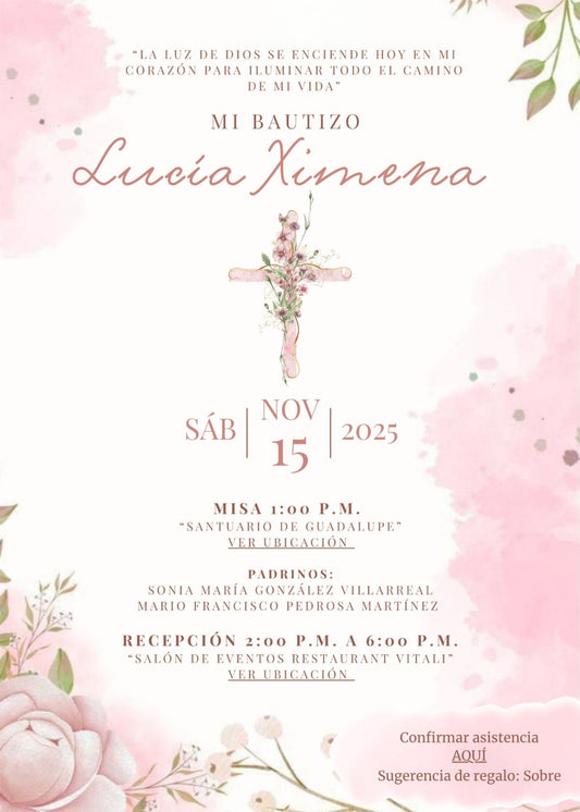 Custom Elegant Baptism Invitation ✝️ High-Quality Digital Invite for Special Events