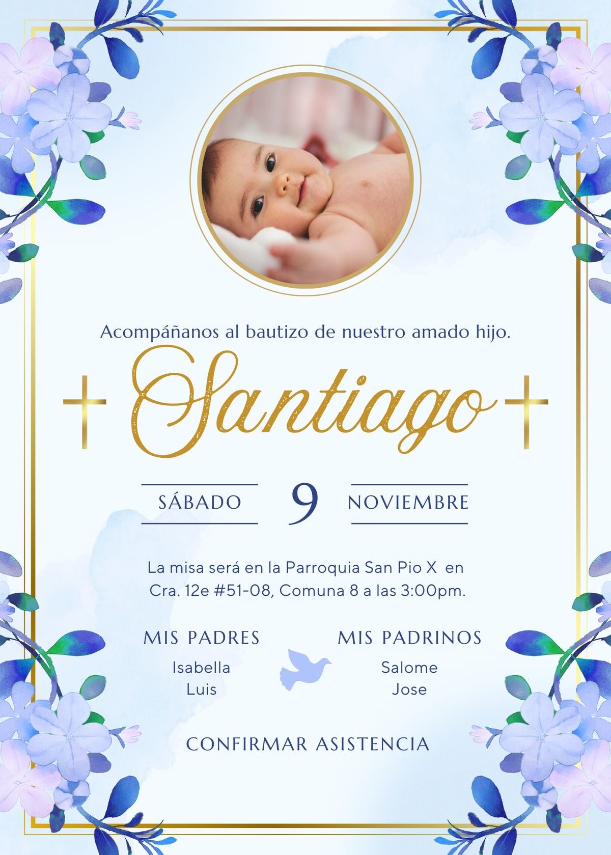 Personalized Christening Invitation with Elegant Modern Design ✨ Custom Digital Download💙