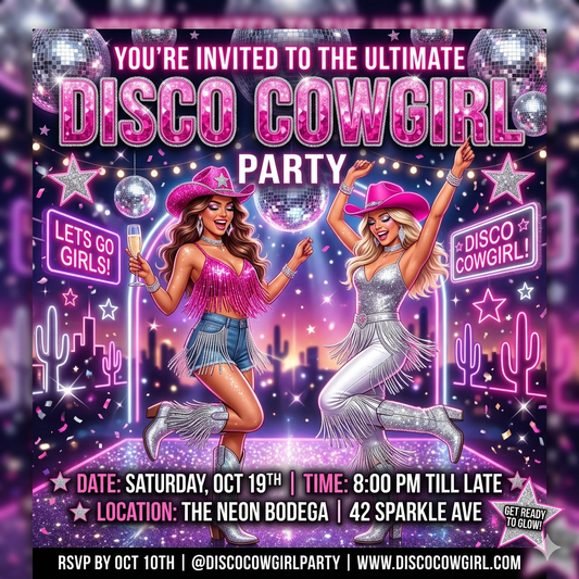 Cowgirl 🤠🩷Personalized birthday invites that add style and excitement to your event.