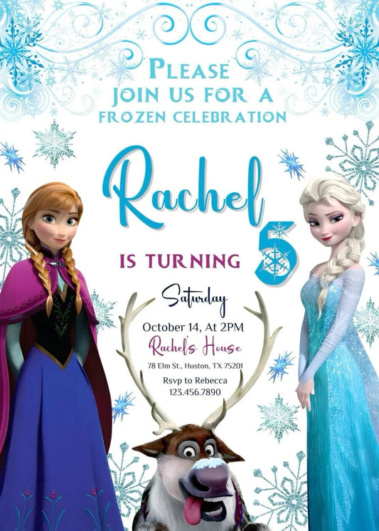Magical Ice Castle Frozen Birthday Invitation Design 🏰❄️