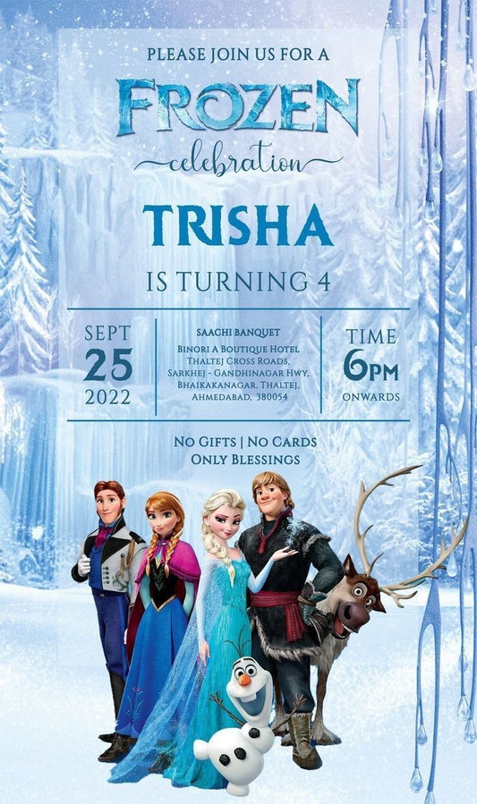 Sparkling Snow Queen Birthday Invitation for Girls ❄️👑
