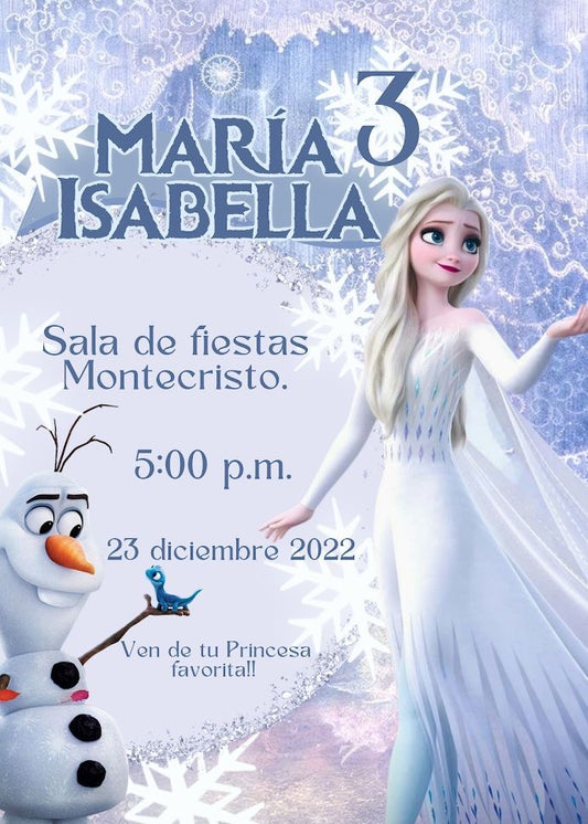 Frozen Fairytale Birthday Invitation with Snowflake Details ❄️💎