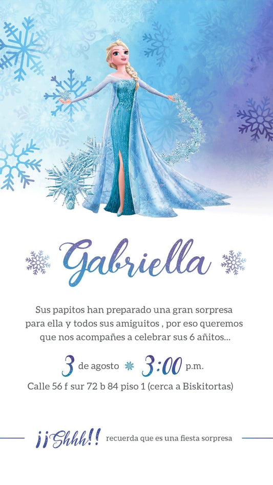 Elegant Frozen Theme Birthday Invitation for Girls ❄️🌨️