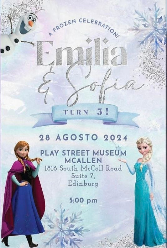 Magical Frozen Winter Wonderland Birthday Invitation Template ❄️👑