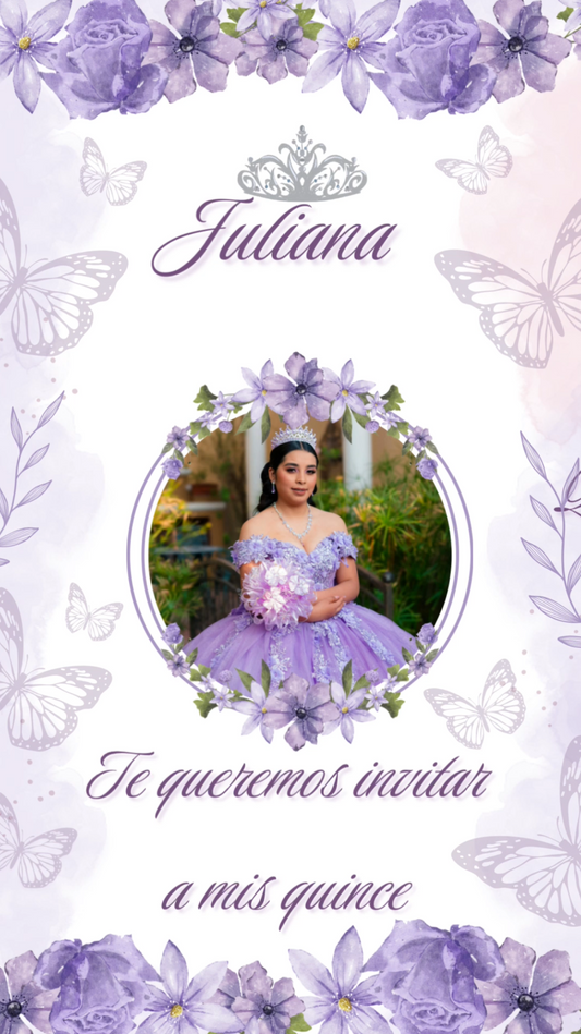 Modern Sweet 15 Animated Video Invitation Template 💎🌸