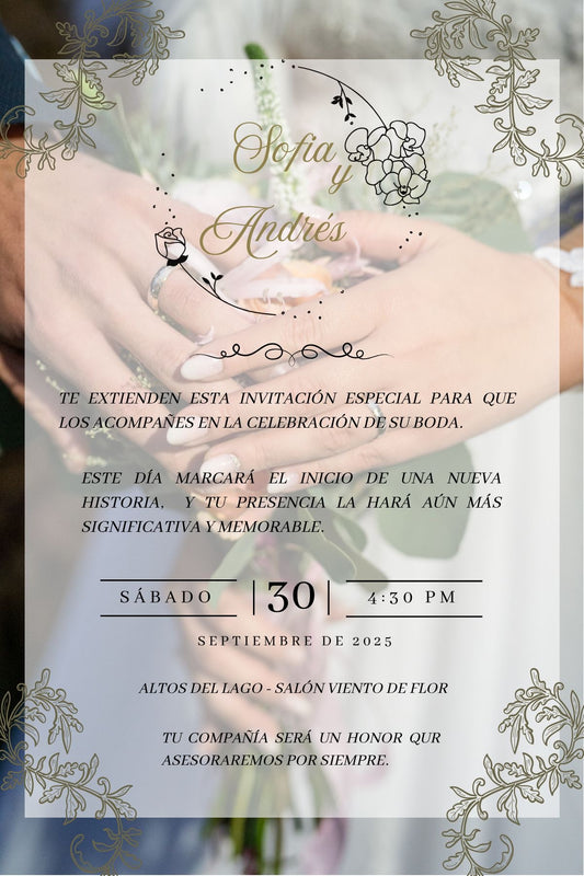 Classic Romantic Wedding Invitation for Luxury Celebrations 🤍💚