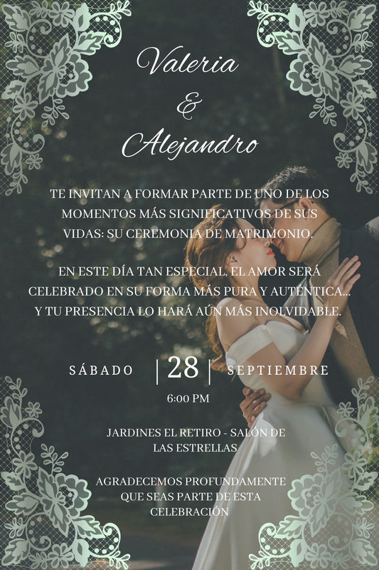 Modern Wedding Invitation Template with Elegant Floral Design 🌿✨