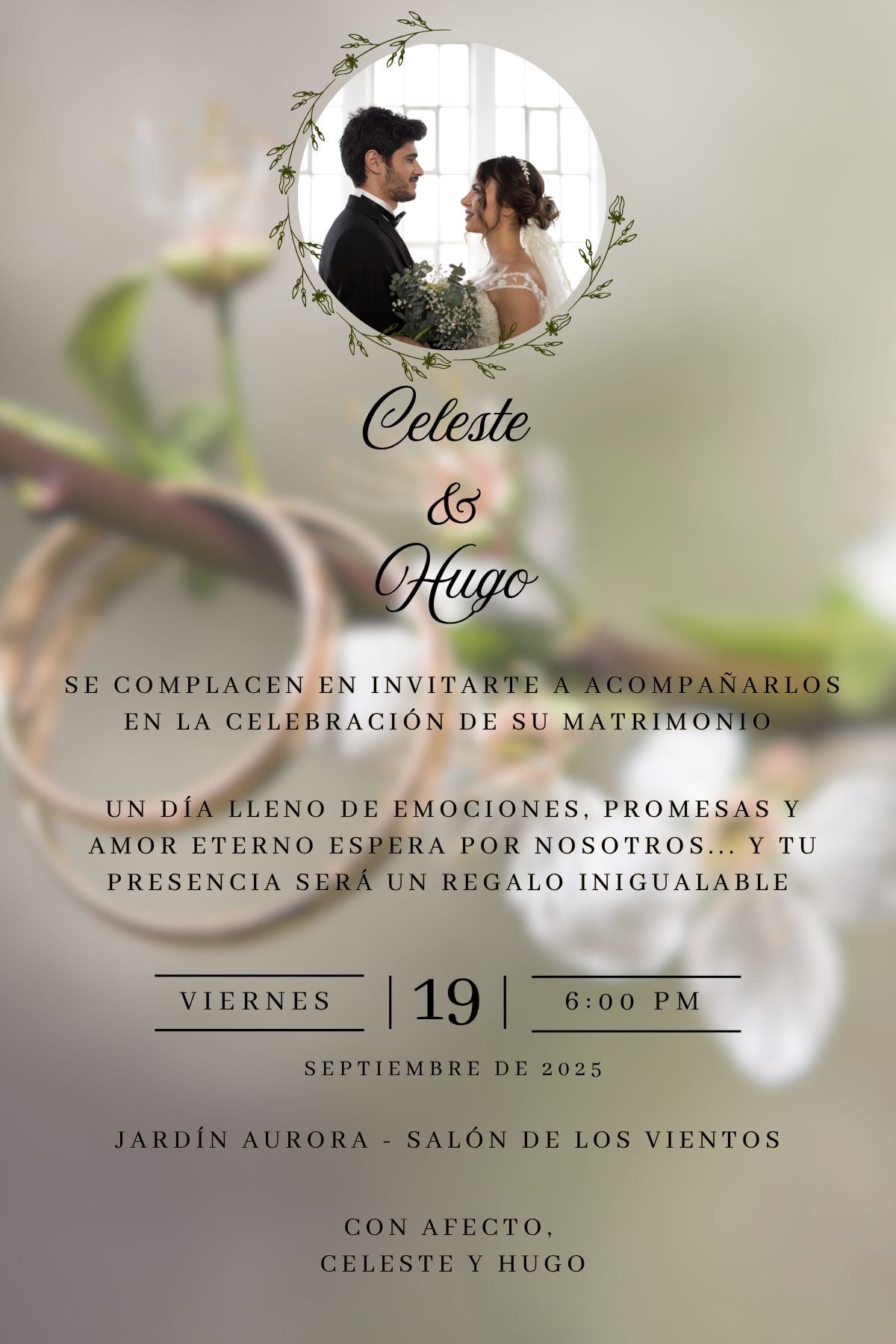 Modern Elegant Wedding Invitation with Soft Neutral Tones 🤍