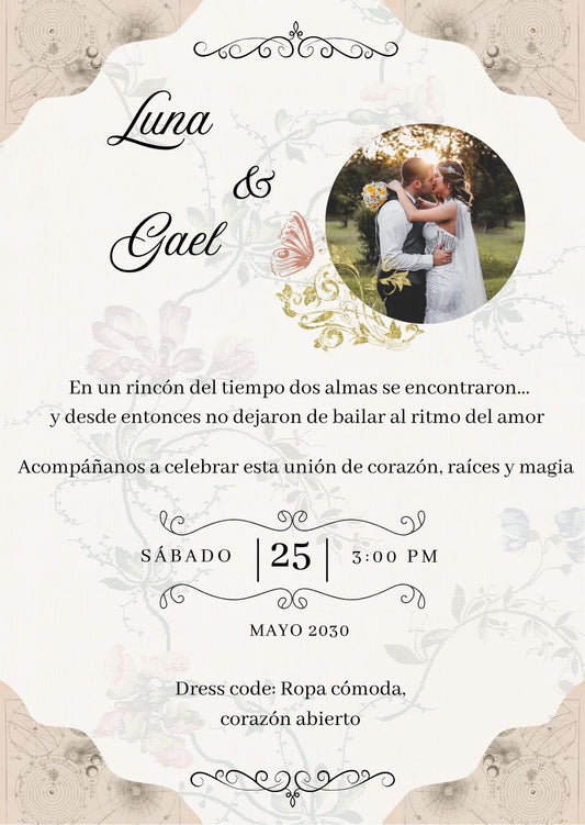 Elegant Wedding Invitation Template with Gold Accent Details ✨💍