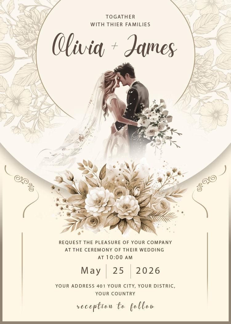 Sophisticated Wedding Invitation Template for Chic Weddings 💎