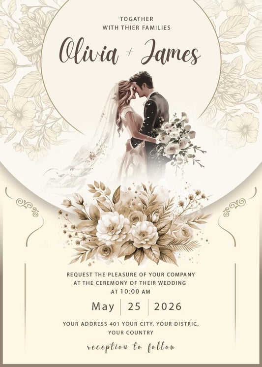 Sophisticated Wedding Invitation Template for Chic Weddings 💎