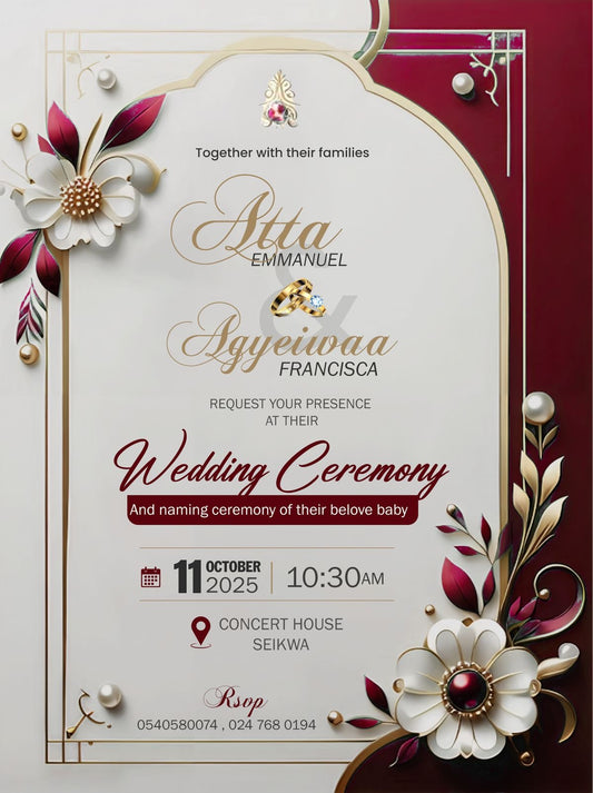 Timeless Floral Wedding Invitation for Elegant Celebrations ✨♥️