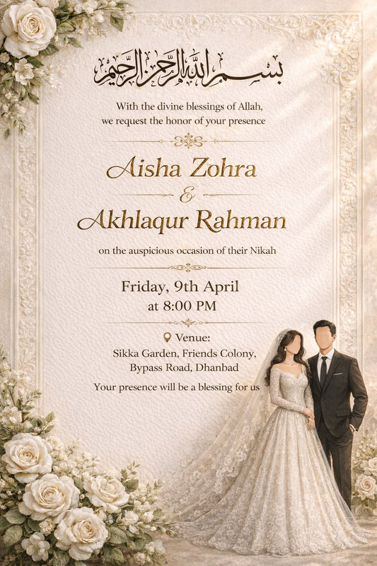Classic Elegant Wedding Invitation Template for Modern Couples 🤍